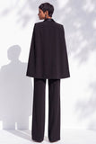 Zwarte Slim Fit Peak Revers 2-delige werkpakken met één knoop en zak