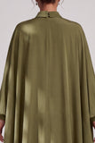Olijfgroene schede met hoge hals chiffon Lange Moeder van de Bruid jurk met strassstenen