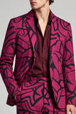 Gekerfde revers Fuchsia eenknops tweedelige herengala-pakken