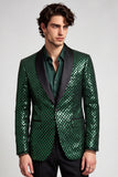 Shawl Revers Smaragdgroen Eenknoops Herenbalblazer