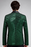 Shawl Revers Smaragdgroen Eenknoops Herenbalblazer