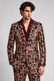 Bordeauxrood Eenknoops Notch Revers Herenbalblazer