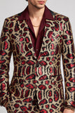 Bordeauxrood Eenknoops Notch Revers Herenbalblazer