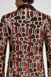 Bordeauxrood Eenknoops Notch Revers Herenbalblazer
