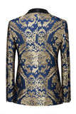 Marineblauw Eenknoops Sjaal Revers Herenbalblazer