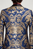 Marineblauw Eenknoops Sjaal Revers Herenbalblazer