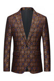 Bruinrood Eenknoops Revers Herenbalblazer