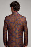 Bruinrood Eenknoops Revers Herenbalblazer