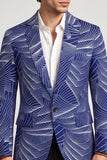 Grijsblauw Eenknoop Herenbalblazer met een hak