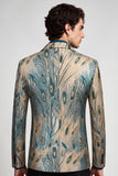 Donkergroen en goud Eenknoop Revers Herenbalblazer