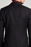 Zwarte Peak Revers Eenknoops Geborduurde Herenbalblazer