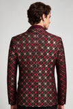 Eenknoop Sjaal Revers Bordeaux Herenbalblazer