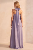 Lichtpaarse satijnen A-lijn strapless maxi trouwjurk
