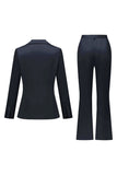 Grijs Roze Peak Revers Satijn Slim Fit Dames Pakken