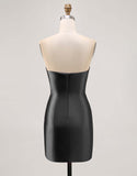 Fuchsia Strapless Bodycon Homecoming Jurk met Kralen en Split
