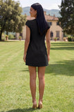 Gele rondhals bodycon homecomingjurk met 3D-bloemen