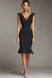 Witte V-hals Bodycon Korte Formele Jurk