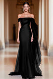 Cabernet Off The Shoulder Zeemeermin Tule Lange Militaire Bal Jurk