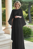 Geplooide Lila A Line Chiffon Moeder van de Bruid Jurk