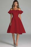 Wit Off The Shoulder A Line Trouwjurk Met Ruches
