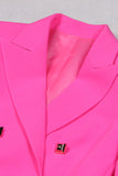 Fuchsia 3-delige Double Breasted Dames Prom Suits