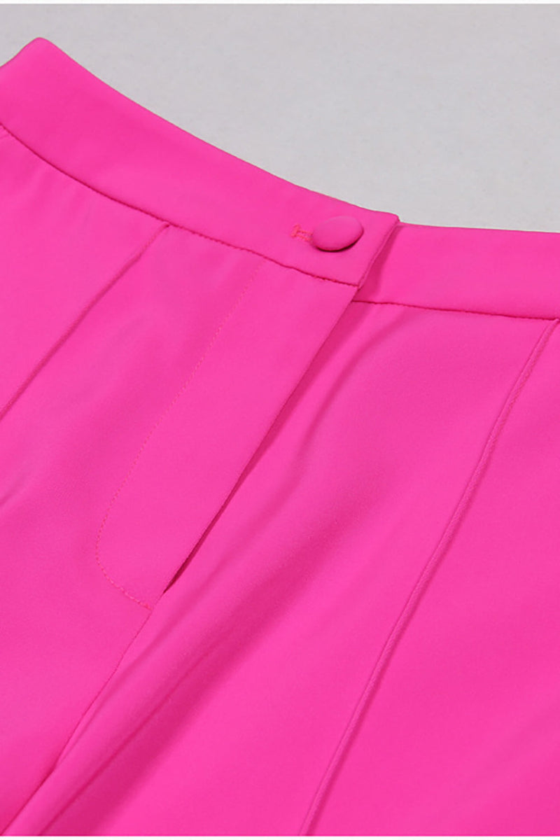 Afbeelding in Gallery-weergave laden, Hot Pink Peak revers 3-delige dames Prom Suits