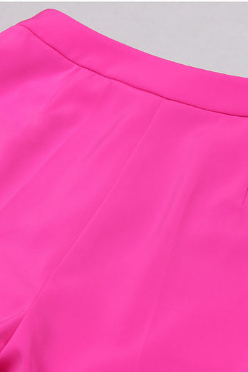 Hot Pink Peak revers 3-delige dames Prom Suits