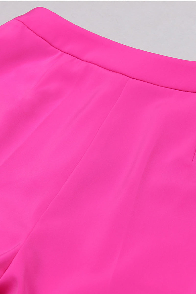 Afbeelding in Gallery-weergave laden, Hot Pink Peak revers 3-delige dames Prom Suits