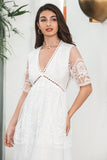 Witte Boho Maxi Lace Formele Feestjurk