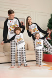 Zwart-wit geruite kerst herten familie pyjama set