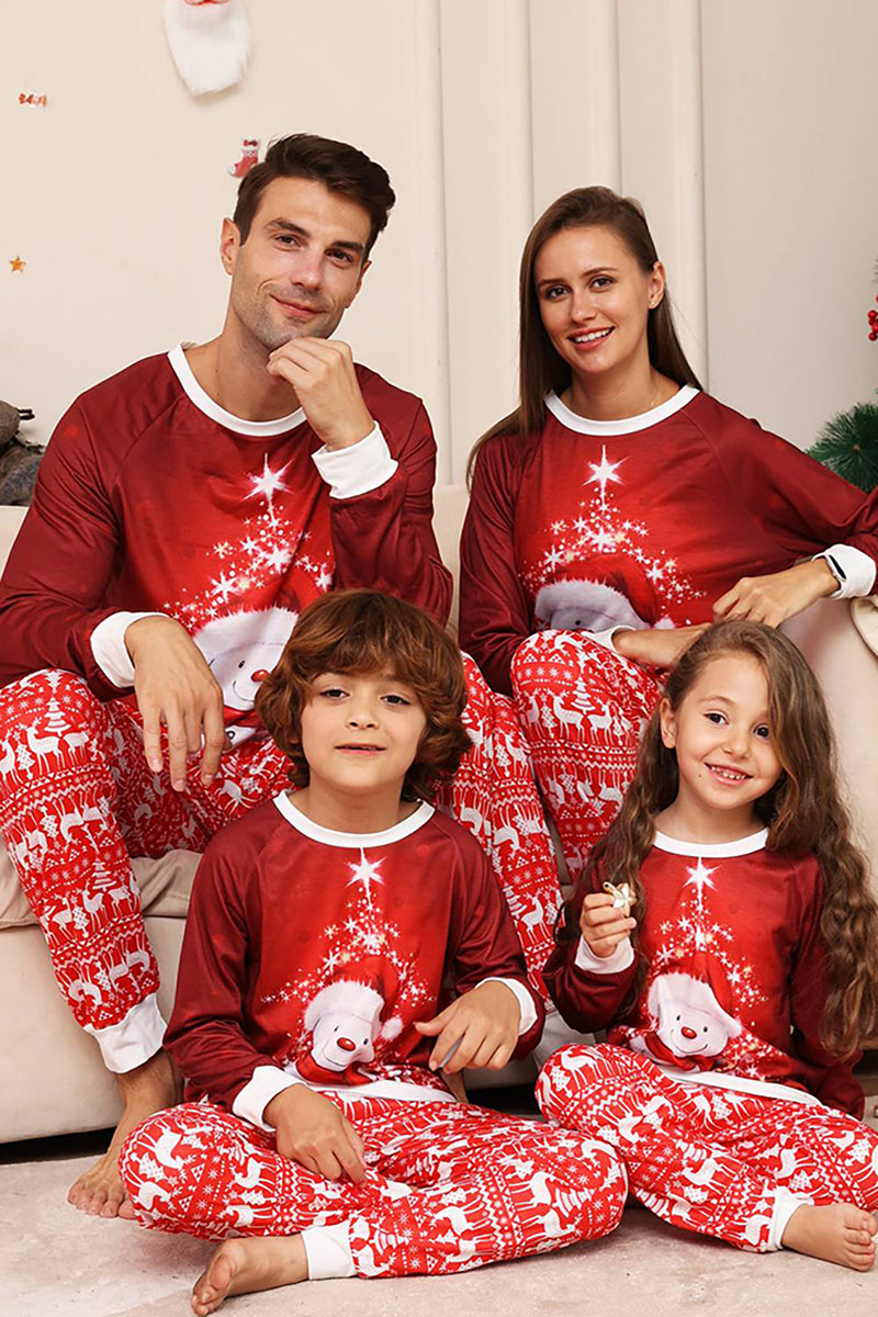 Afbeelding in Gallery-weergave laden, Rode Sneeuwpop Kerst Familie Bijpassende Pyjama Set