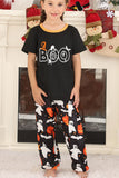 Zwarte pompoen bedrukte Halloween familie pyjama's set