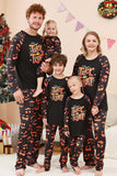 Zwarte Trick or Treat bedrukte Halloween familie pyjamaset