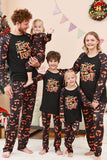 Zwarte Trick or Treat bedrukte Halloween familie pyjamaset