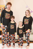 Zwarte Halloween Pompoen Bedrukte Familie Pyjama Set