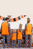 Oranje pompoen Print familie Halloween pyjama (lange mouwen)