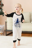 Zwarte blauwe boom Print familie kerst pyjama