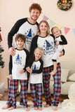 Zwarte blauwe boom Print familie kerst pyjama