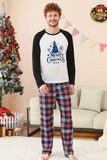 Zwarte blauwe boom Print familie kerst pyjama