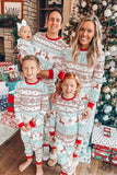 Sneeuwvlok en herten Print grijze familie bijpassende kerst pyjama's set