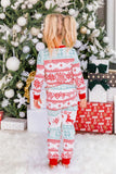 Sneeuwvlok en herten Print grijze familie bijpassende kerst pyjama's set