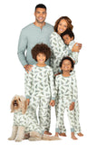 Grijs Groene Kerstboom Print Kerst Familie Bijpassende Pyjama Set