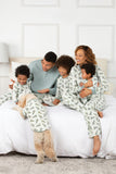 Grijs Groene Kerstboom Print Kerst Familie Bijpassende Pyjama Set