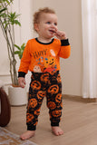 Pompoen Print Oranje Halloween Familie Pyjama Set