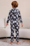 Pompoen Print Zwart Bijpassende Halloween Eendelige Pyjama