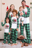 Groene en Witte Merry Christmas Family Pyjama Sets