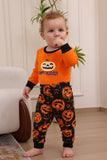 Oranje Halloween Familie Bijpassende Pyjamaset met Lange Mouw