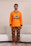 Oranje Halloween Familie Bijpassende Pyjamaset met Lange Mouw