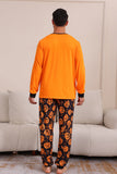 Oranje Halloween Familie Bijpassende Pyjamaset met Lange Mouw