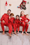 Rood patroon capuchon familie pyjama set